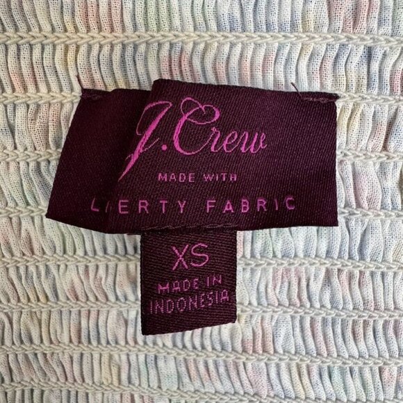 J. Crew Richmond Top Floral Liberty Fabric Smocked Peplum Ruffle Strap Size XS - Picture 8 of 8